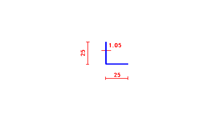זוית 1.05*25*25