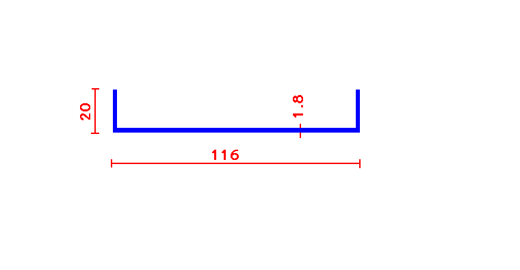 U Profile 1.8*20*116