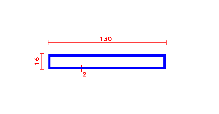 Rectangular Tube 130*16*2