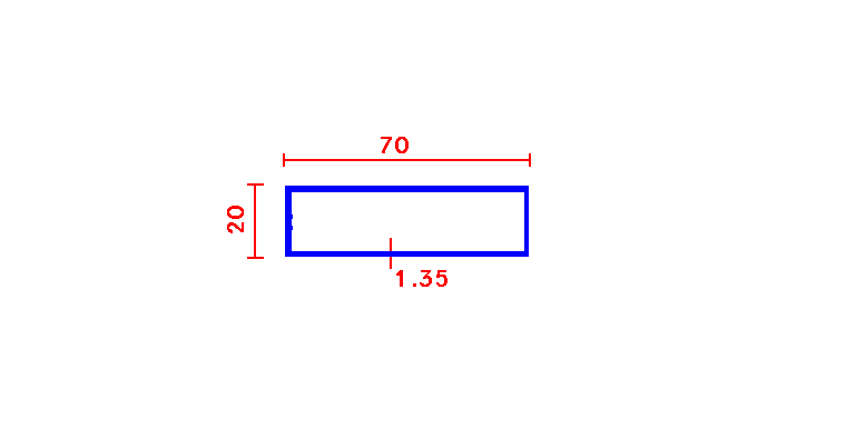 מלבן חלול 1.4*20*70
