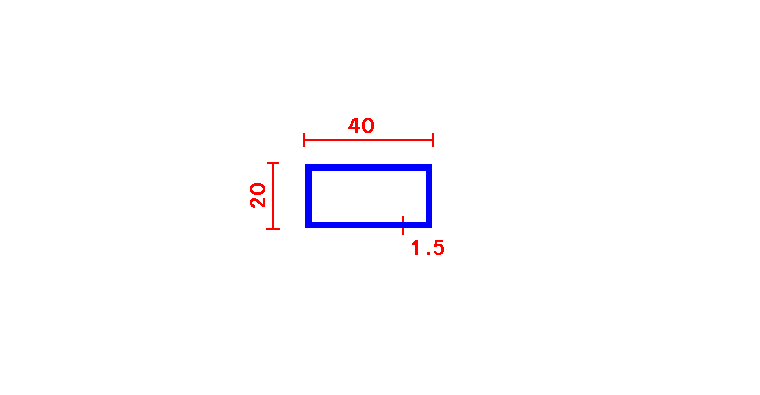 מלבן חלול 1.5*20*40