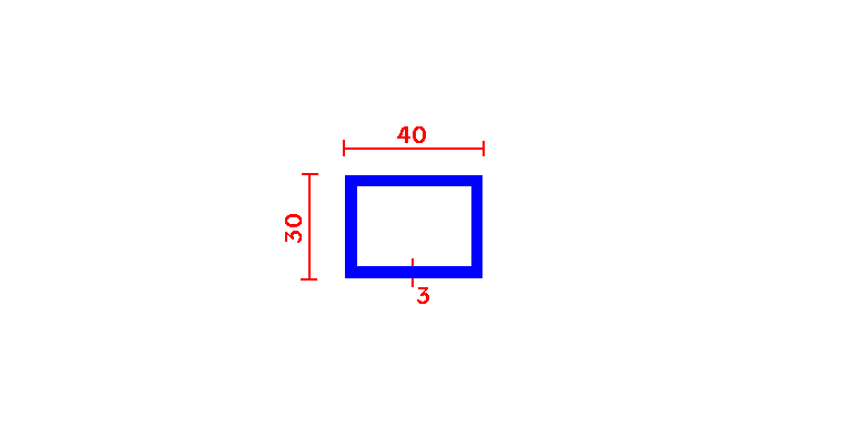 מלבן חלול 3*30*40
