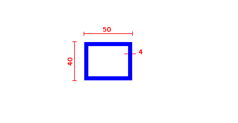 מלבן חלול 4*40*50