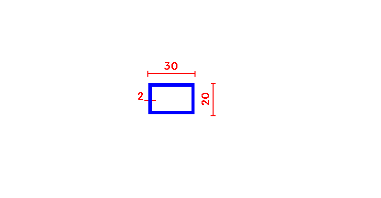 מלבן חלול 2*30*20