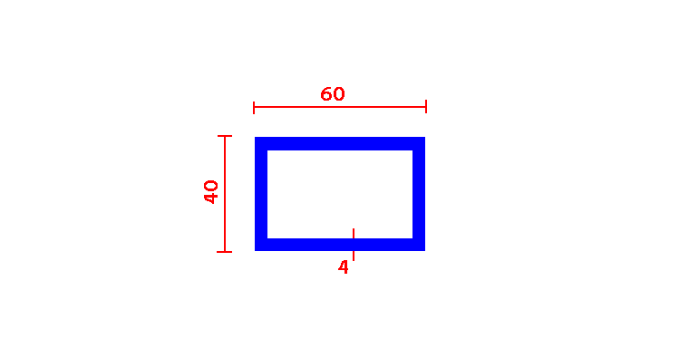 60*40*4 מלבן חלול
