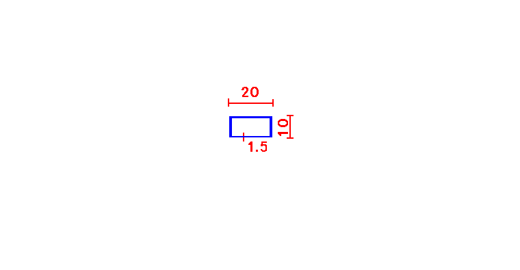 מלבן חלול 1.5*10*20