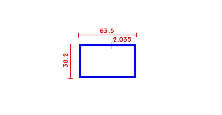 מלבן חלול 2.035*38.1*63.5