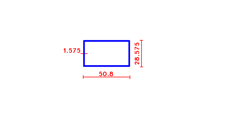 מלבן חלול 1.5*28.6*50.8