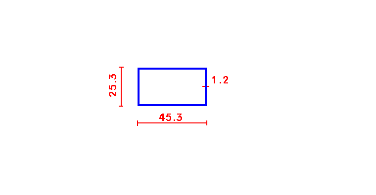 מלבן 25.3*45.3*1.2
