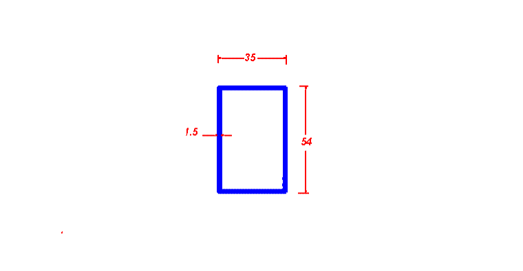 מלבן חלול 54*35*1.5