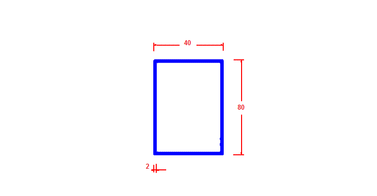 מלבן 80*40*2