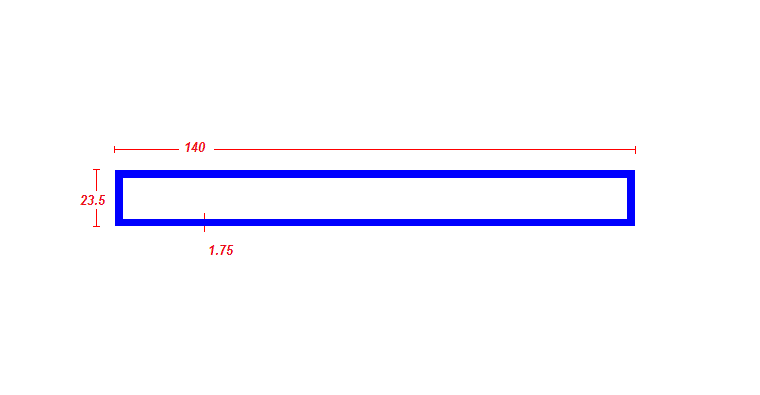 מלבן 140*23.5*1.75