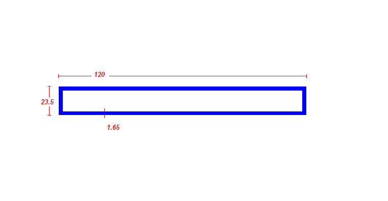 מלבן 120*23.5*1.65