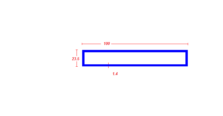 מלבן 100*23.5*1.4