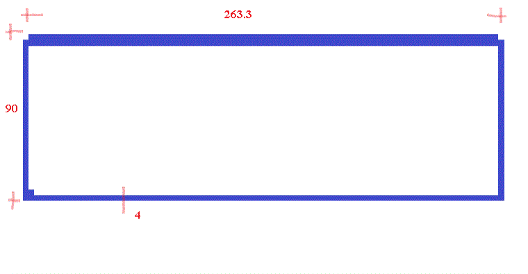 מלבן חלול 263.3*90*4