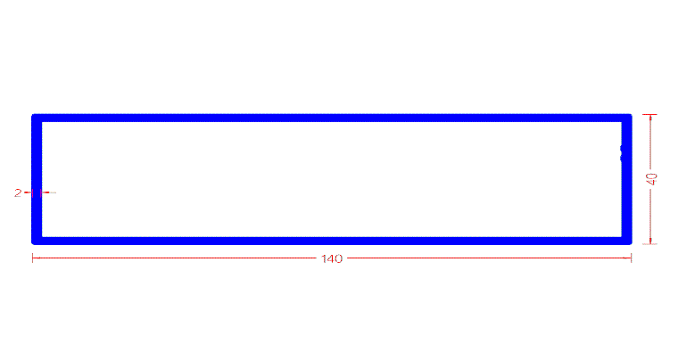 מלבן 140x40x2