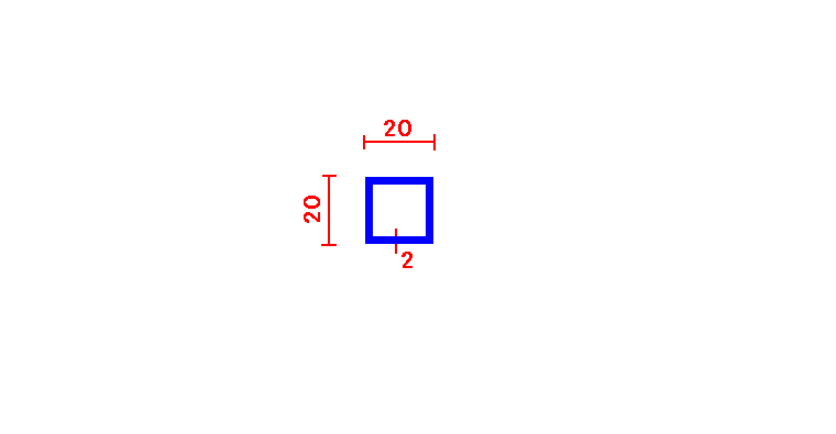 ריבוע חלול 2*20