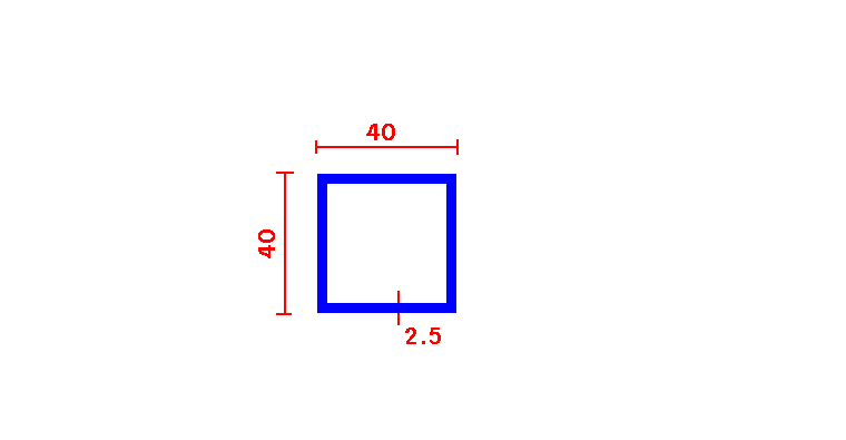 ריבוע חלול 40*2.5