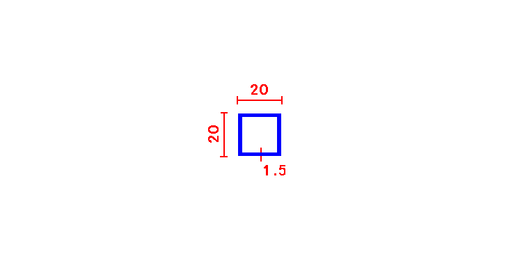 ריבוע חלול 1.5*20