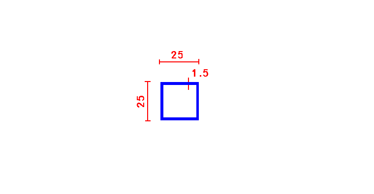 ריבוע חלול 1.5*25
