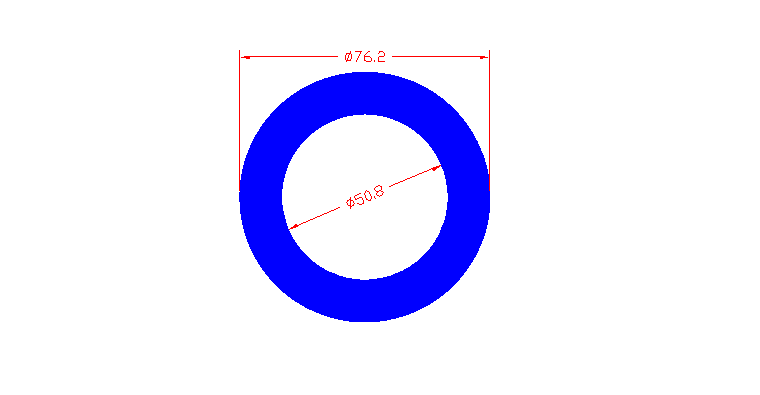 עגול חלול 12.7*76.2