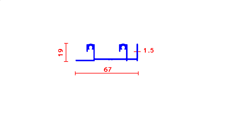 מסילה תחתונה 2 נתיבים 19 מ"מ