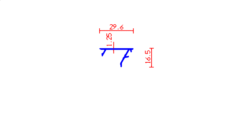 סרגל זיגוג משופע 26מ"מ