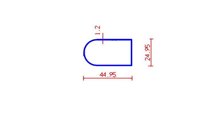 מסתור מעוגל סגור  25 * 45