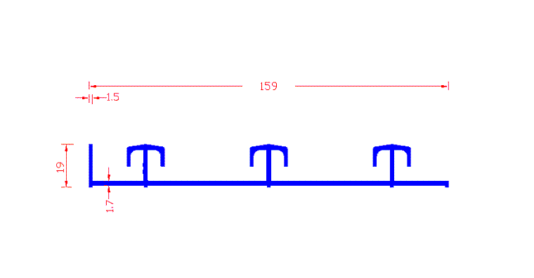 מסילה 3 נתיבים 19 מ"מ