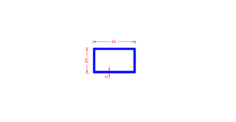 מלבן חלול 40*25*2