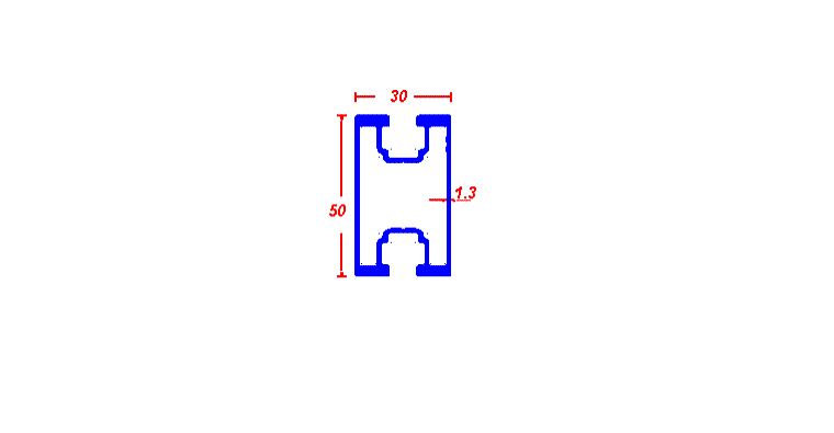 Carrying panel profile 30*50