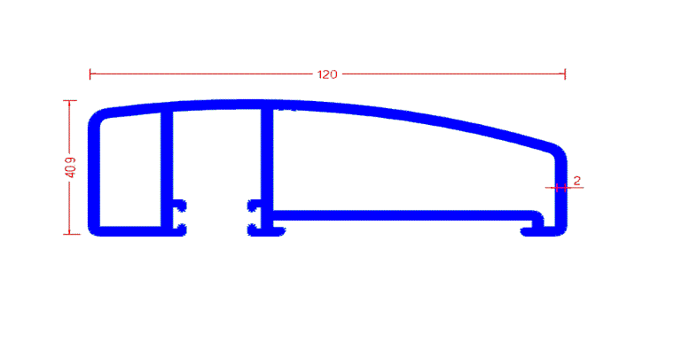 מעקה מעוגל לכיפוף 120