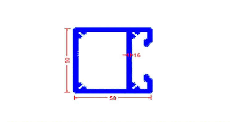 עמוד 50×50 לחיתוך בליזר